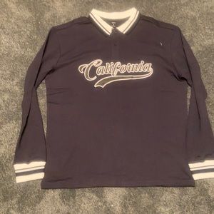 Two Cali print polo shirts